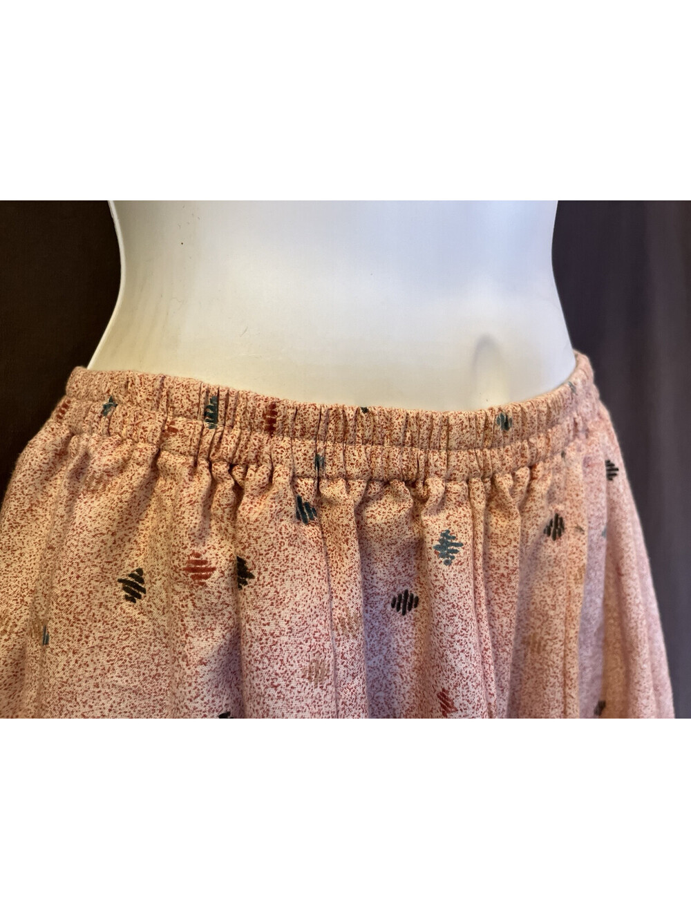 VTG Prairie Gunne Rockabilly Swing Southwest Print Bow Ruffle Circle Skirt S/P - Picture 6 of 9